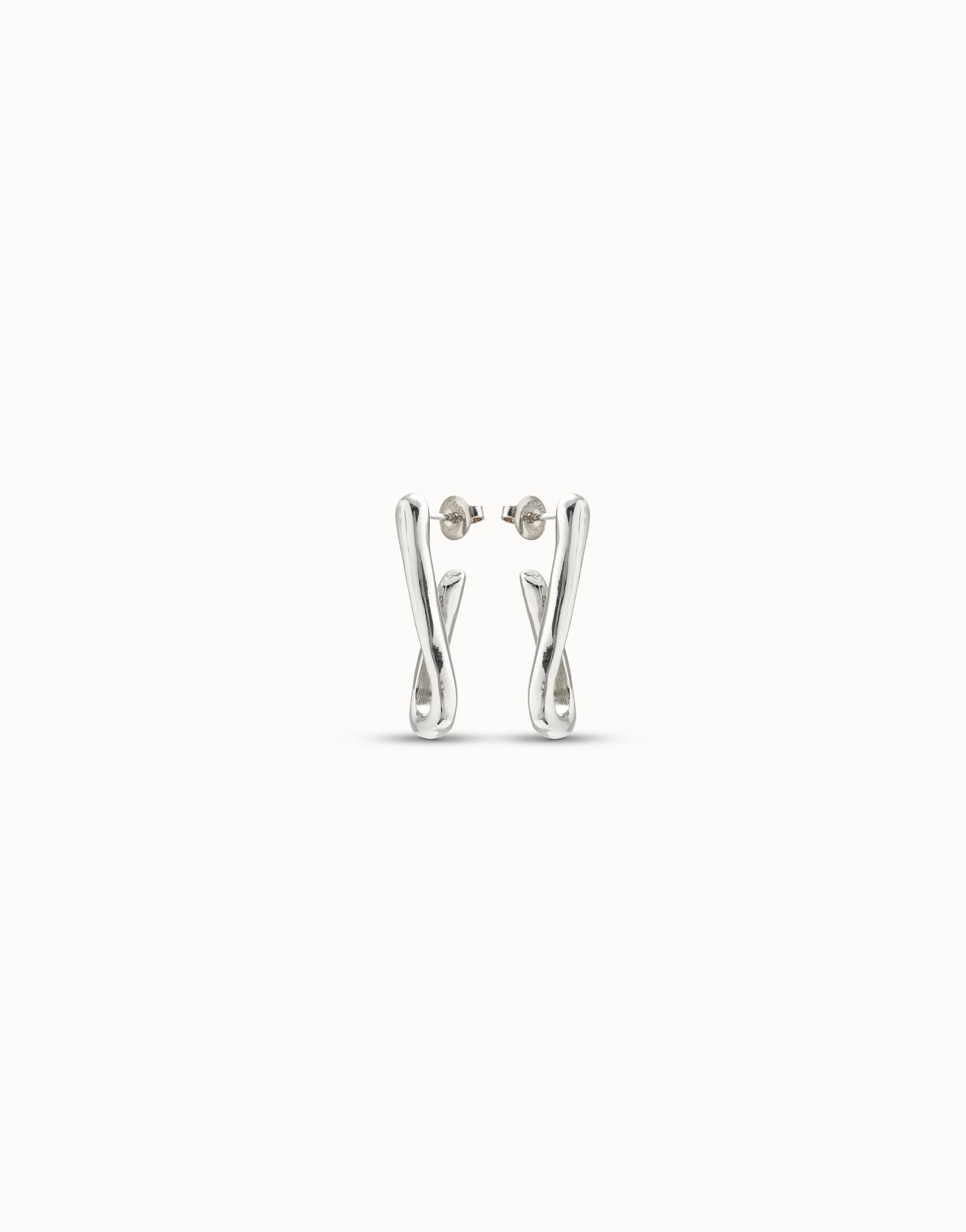 Sterling silver-plated link shaped earrings