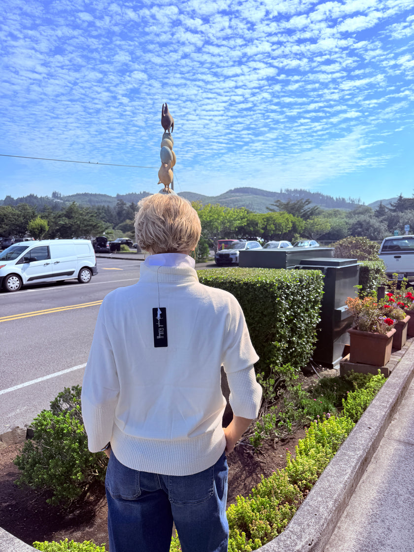 1/2 Zip Waffle Sweater
