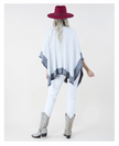 Two Tone Border Tight Knit Kimono back