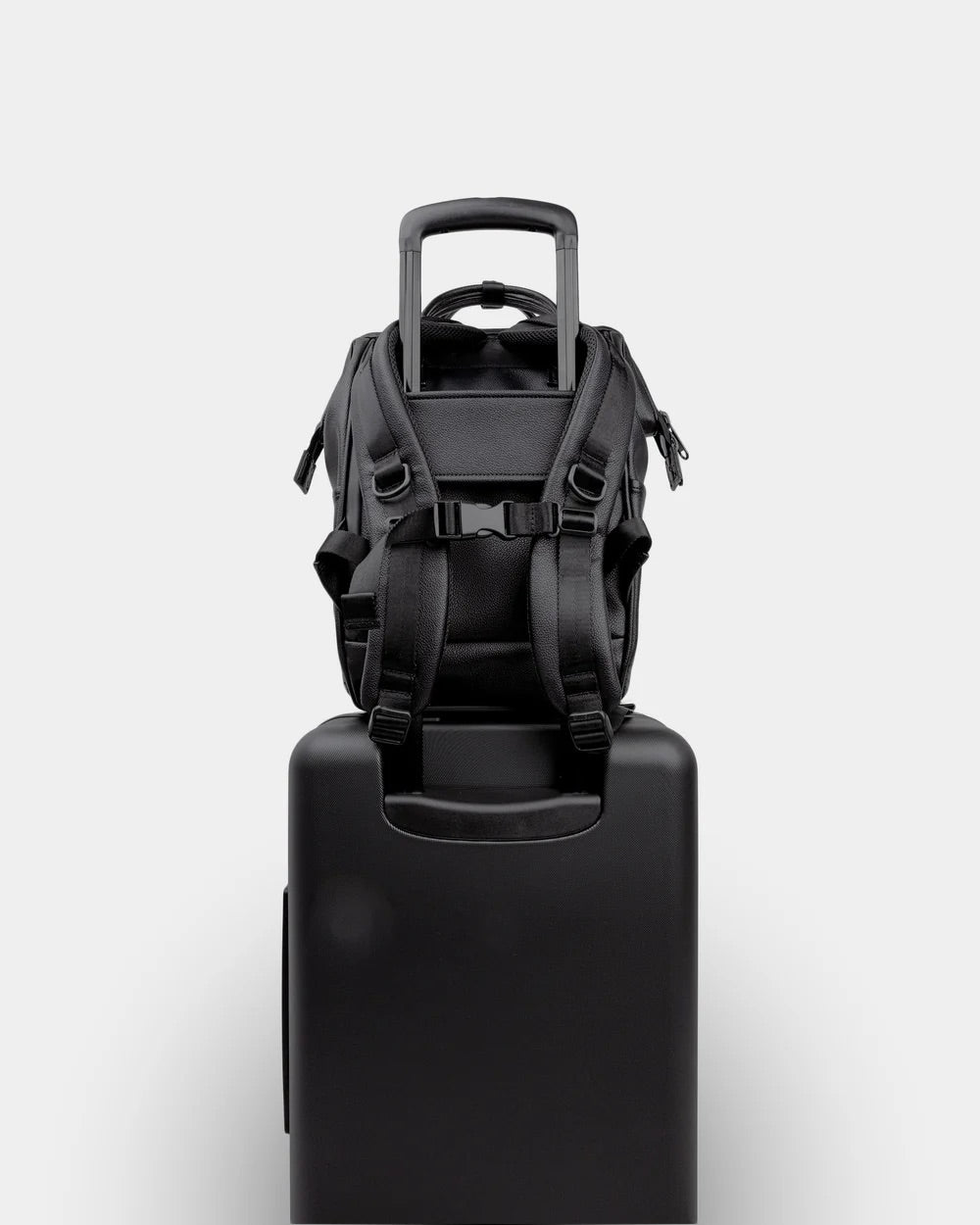 Cascade Backpack Compact Black Leatherlite
