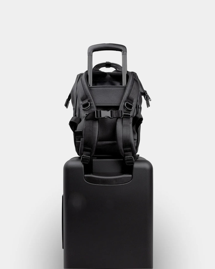Cascade Backpack Compact Black Leatherlite