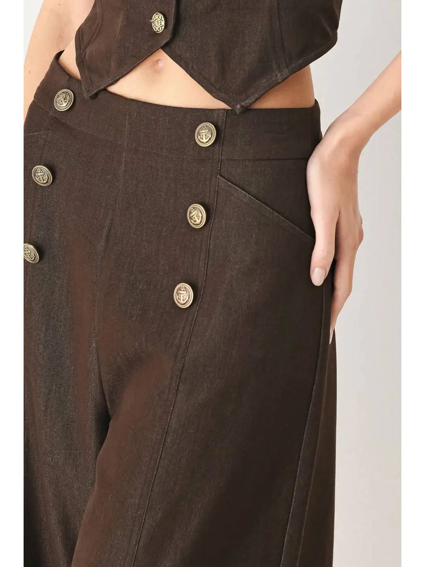 Solid woven Culotte Pant