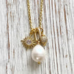 Pearl Sun Micro Pave Necklace 16