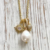Pearl Sun Micro Pave Necklace 16