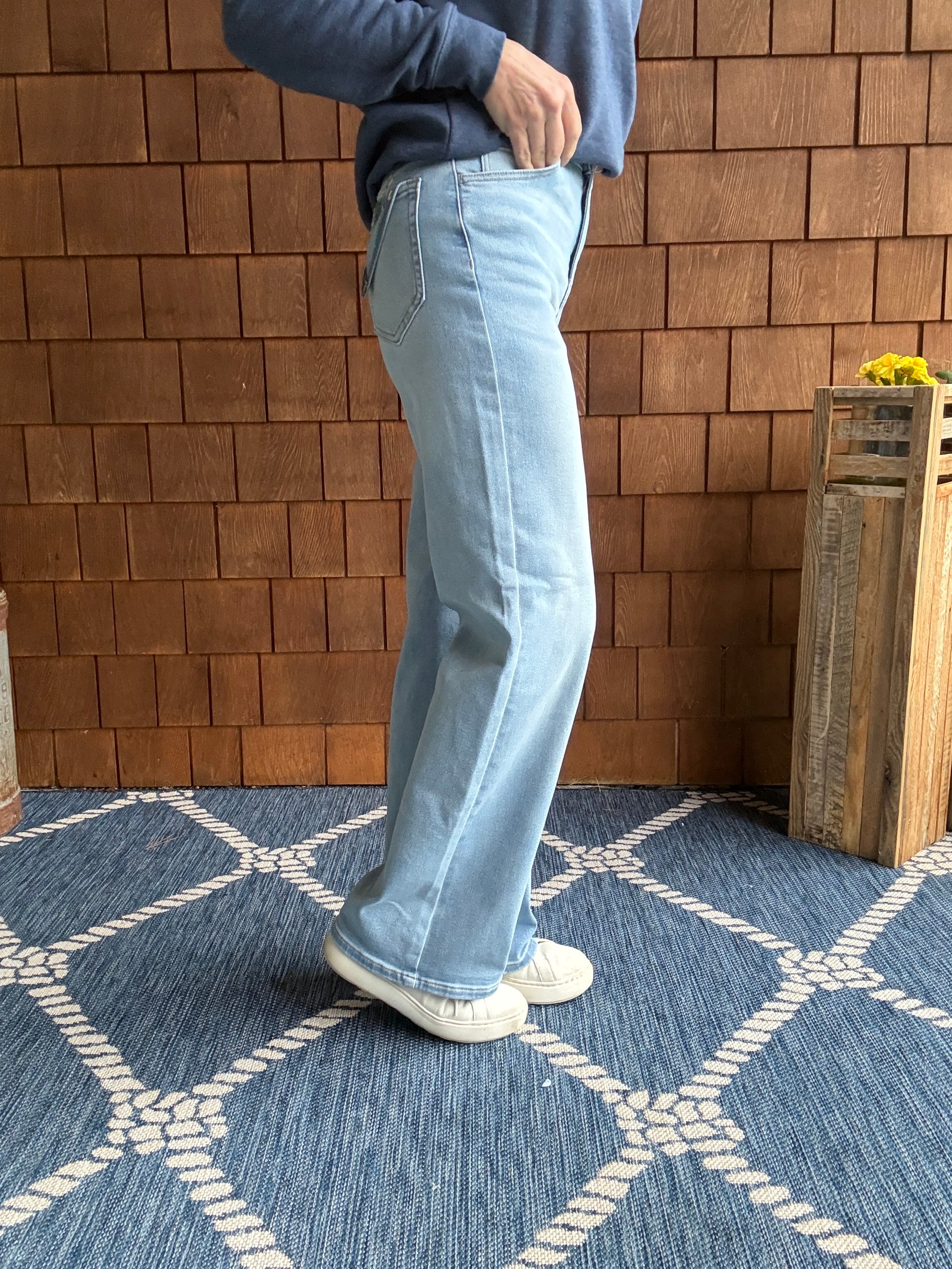 High Rise Embroidered Wide Leg right side