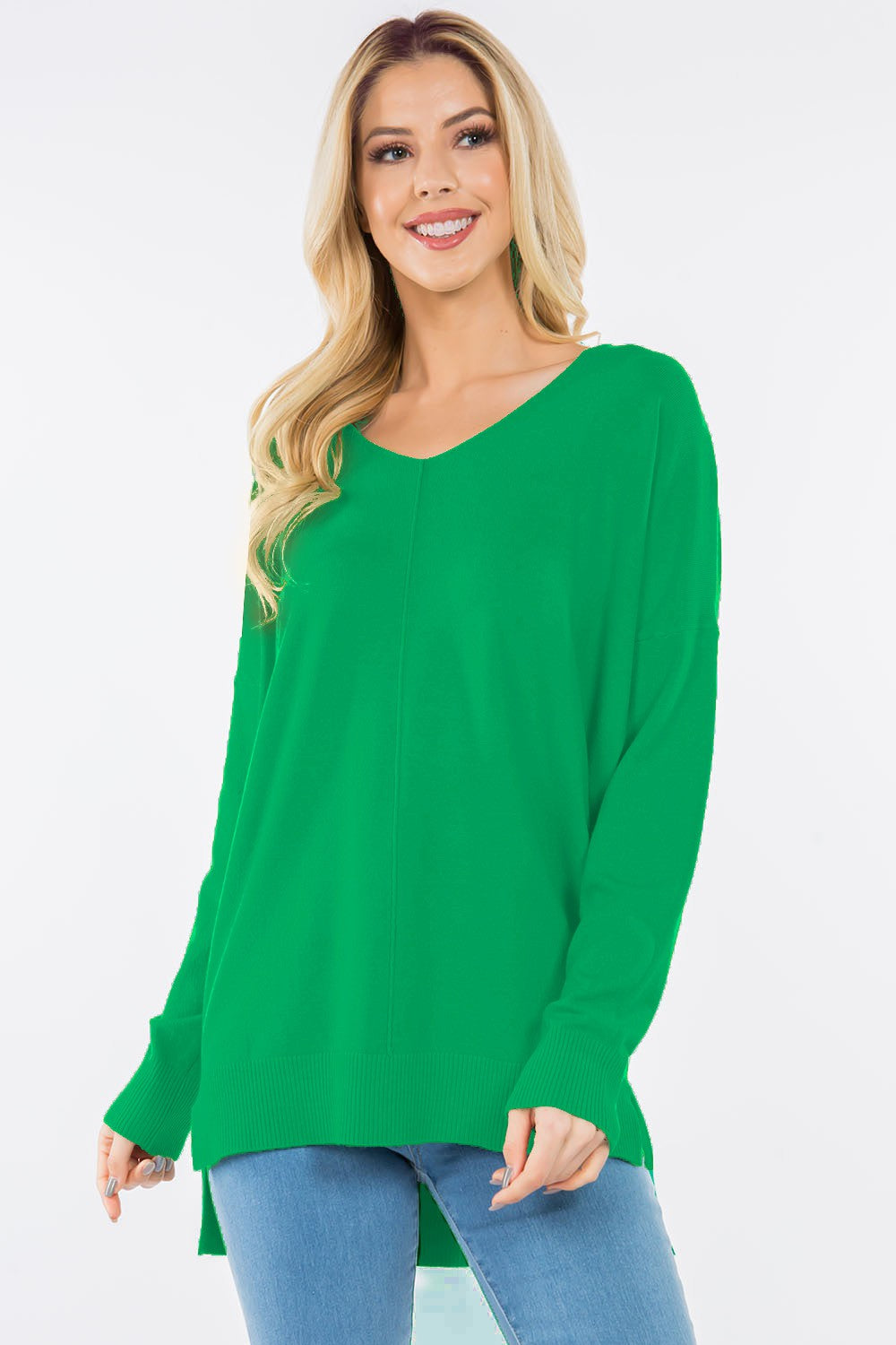 Christi Front Seam Sweater ~ Cucumber
