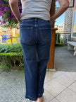 Mid Rise Crop Wide Front Seamed Detailed Jeans