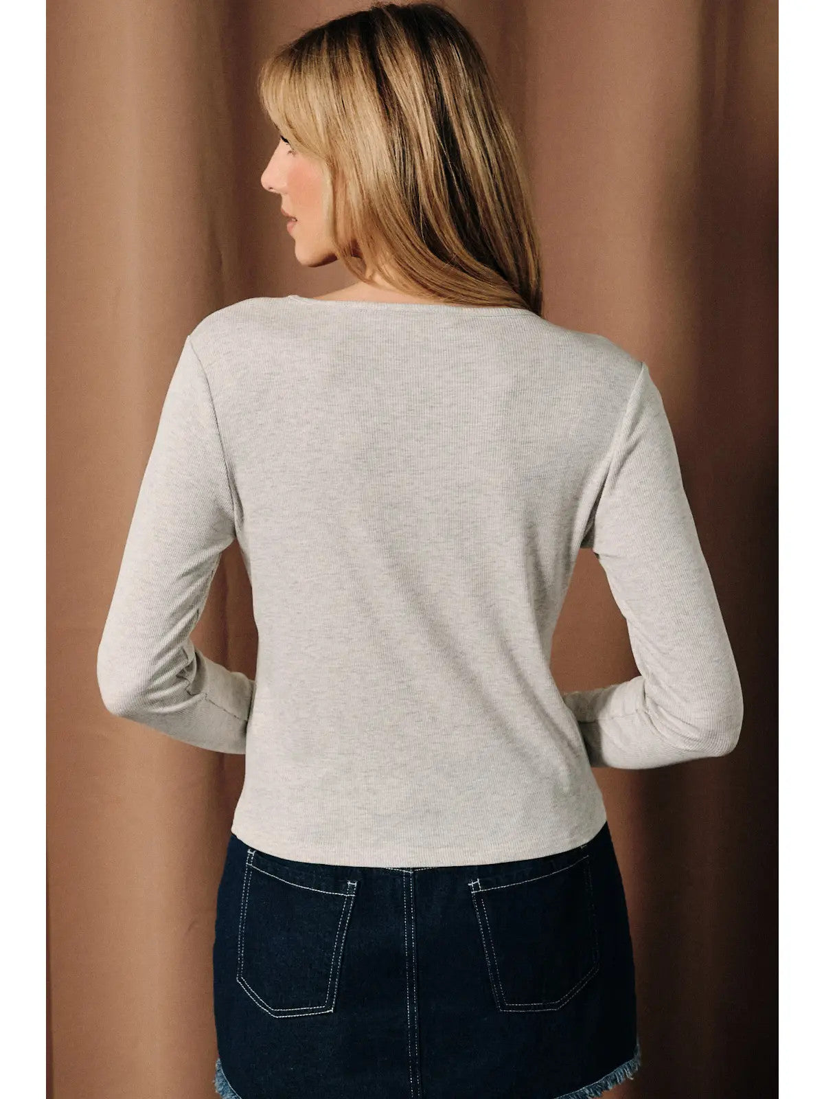 Christmas Dachshund Embroidered Ribbed LS  Top