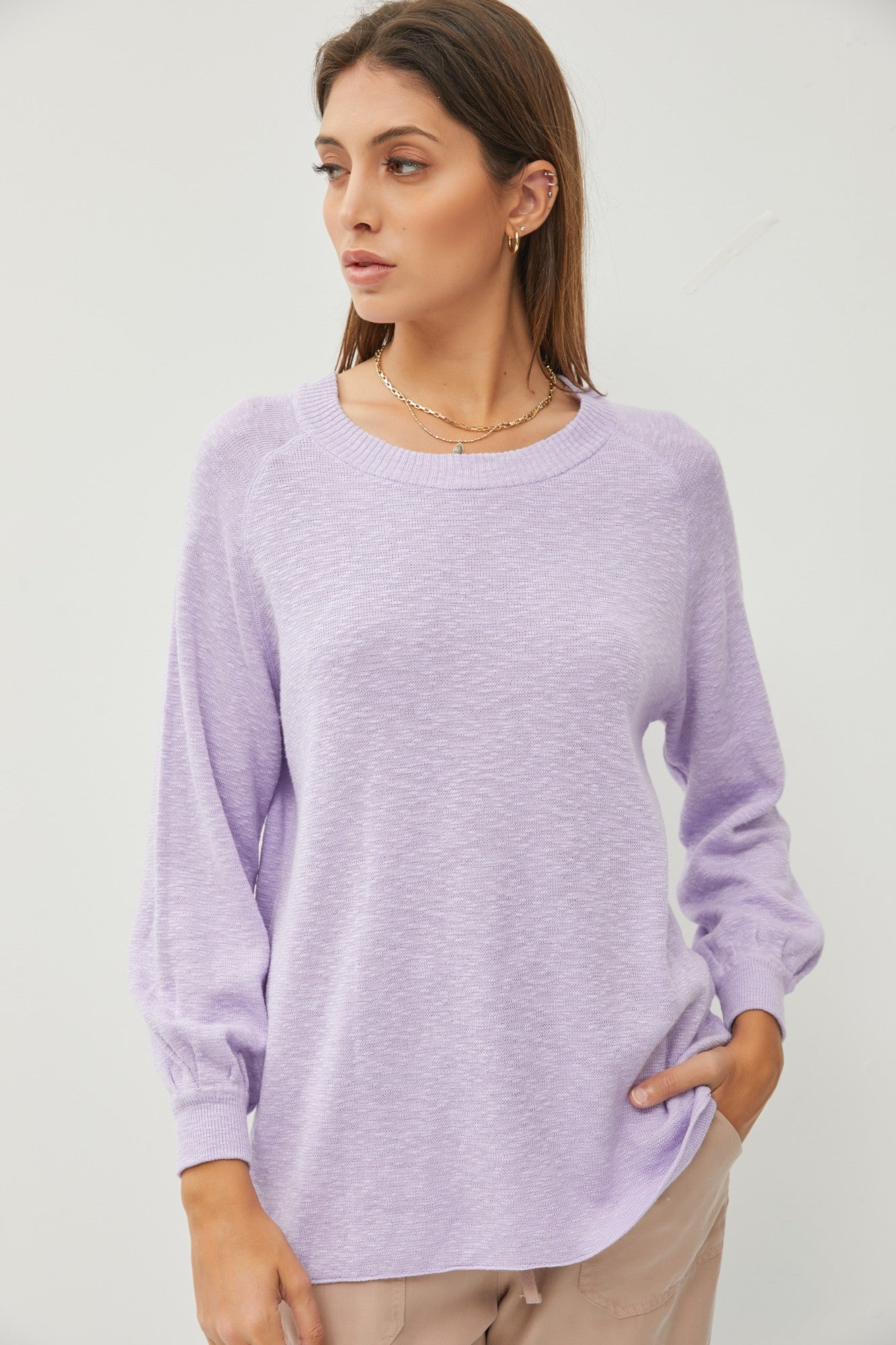 Lavender Bailey Basic Sweater