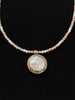 Coin Pearls with Taupe Mix Beaded Necklace nw 24 46