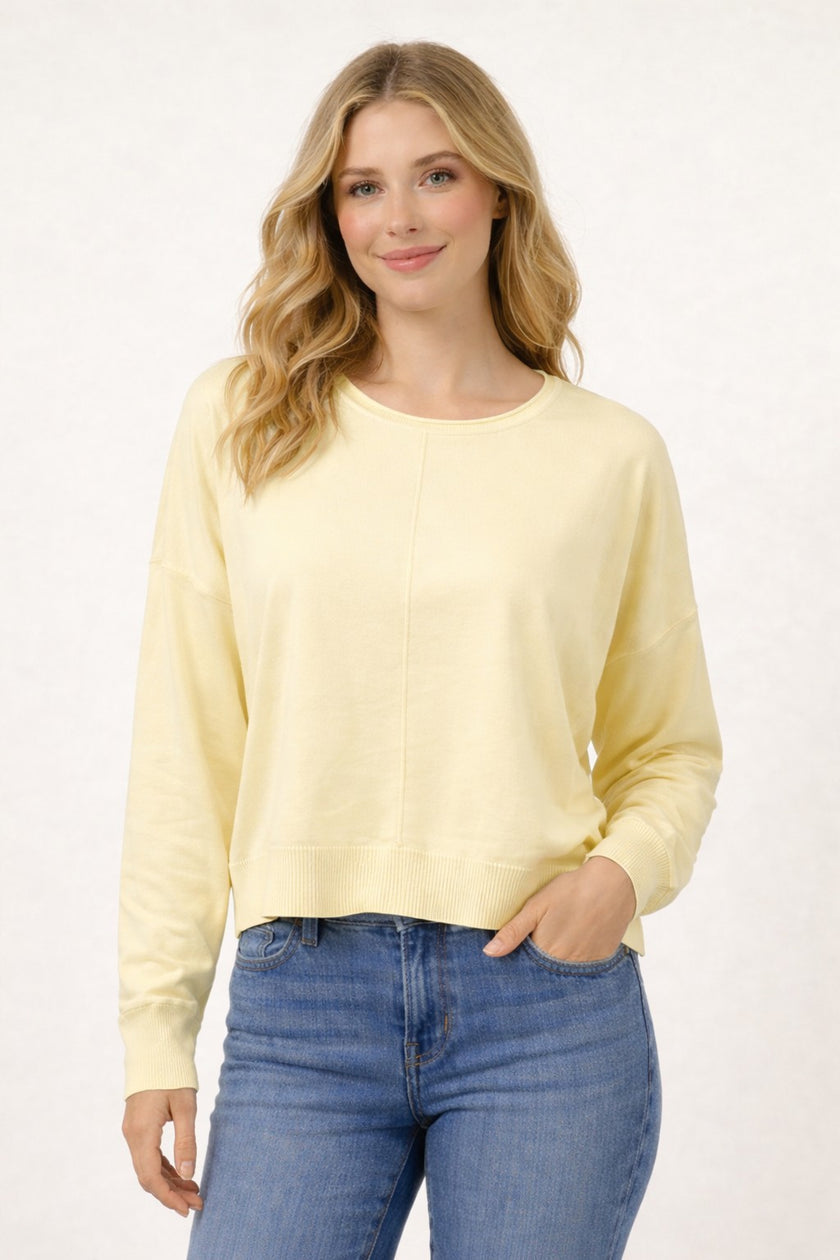 Natalie Round Neck Front Seam Sweater Butter
