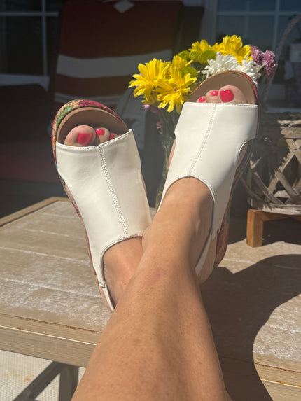 Freddie wedge - White Floral