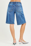 EB Mid Rise Relaxed Fit Jorts with Side Pinstripe Detail back