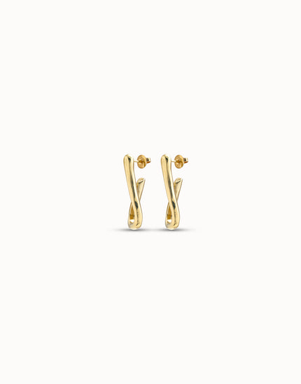 18K gold-plated link shaped earrings