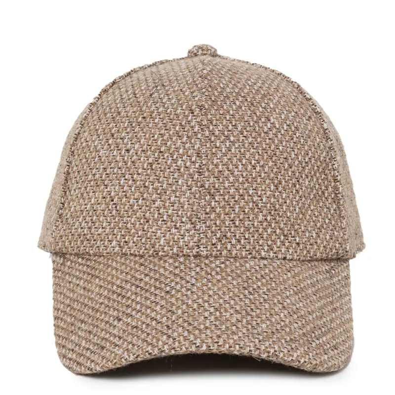 Tweed Baseball Cap - Brown