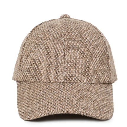 Tweed Baseball Cap - Brown