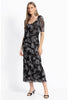 Johnny Was MAYA MESH MIDI DRESS Louise black front/side