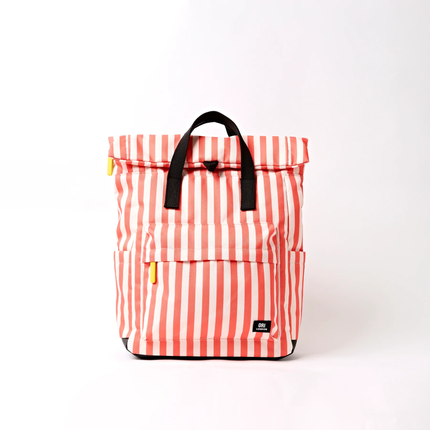 Ori London Canfield B (Seasonal) Medium Bag |red white stripe & black strap-front
