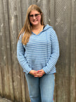 Coastal Stripe Lightweight Hoodie Sweater