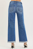 High Rise Relaxed Fit Ankle Straight Jeans Cuff