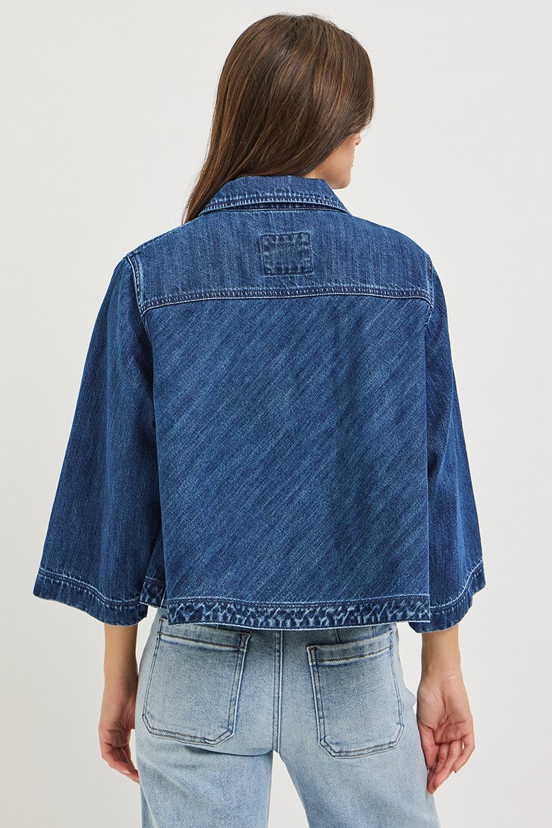 Flowy Cropped Jacket, dark-back