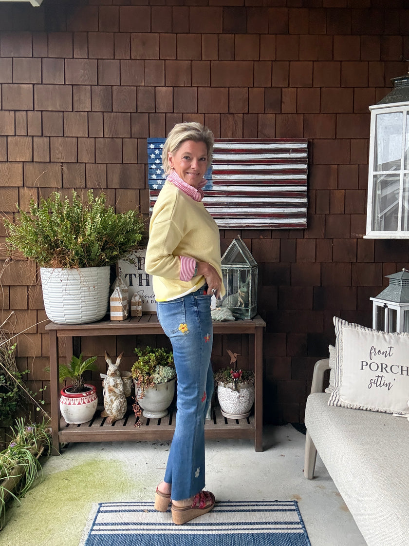 Ella Bottom Detail Sweater butter side