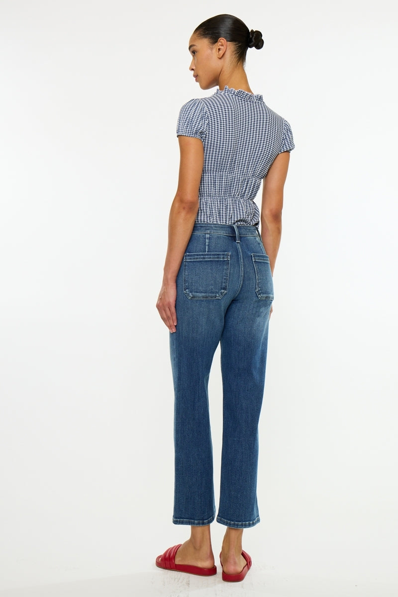 Abyss High Rise Crop Slim Wide