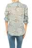 Floral Paisley Button Down Tunic with Vintage Wash