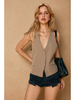 Keep It Simple Pinstriped V Neck Vest