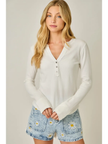 Washed Thermal Henley Top