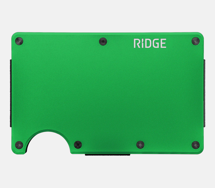 Ridge Wallet - Voodoo Green - Money Clip front
