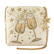 Toast of the Town Beaded Champagne Glasses Crossbody Handbag front