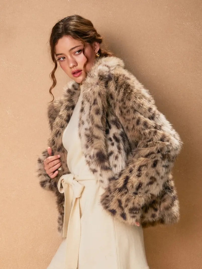 Leslie Oversized leopard Print Jacket