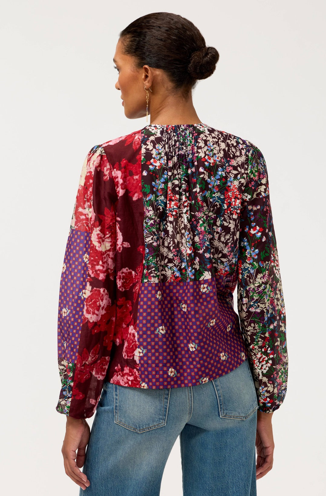 Zellah Blouse, flowers-back