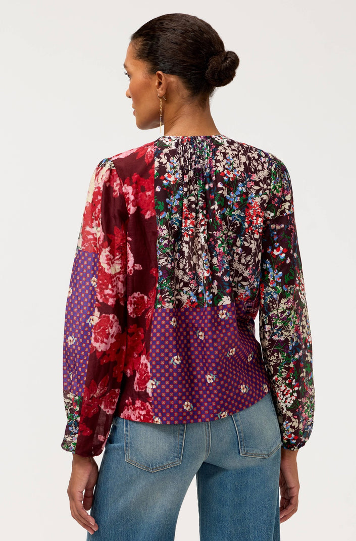 Zellah Blouse, flowers-back