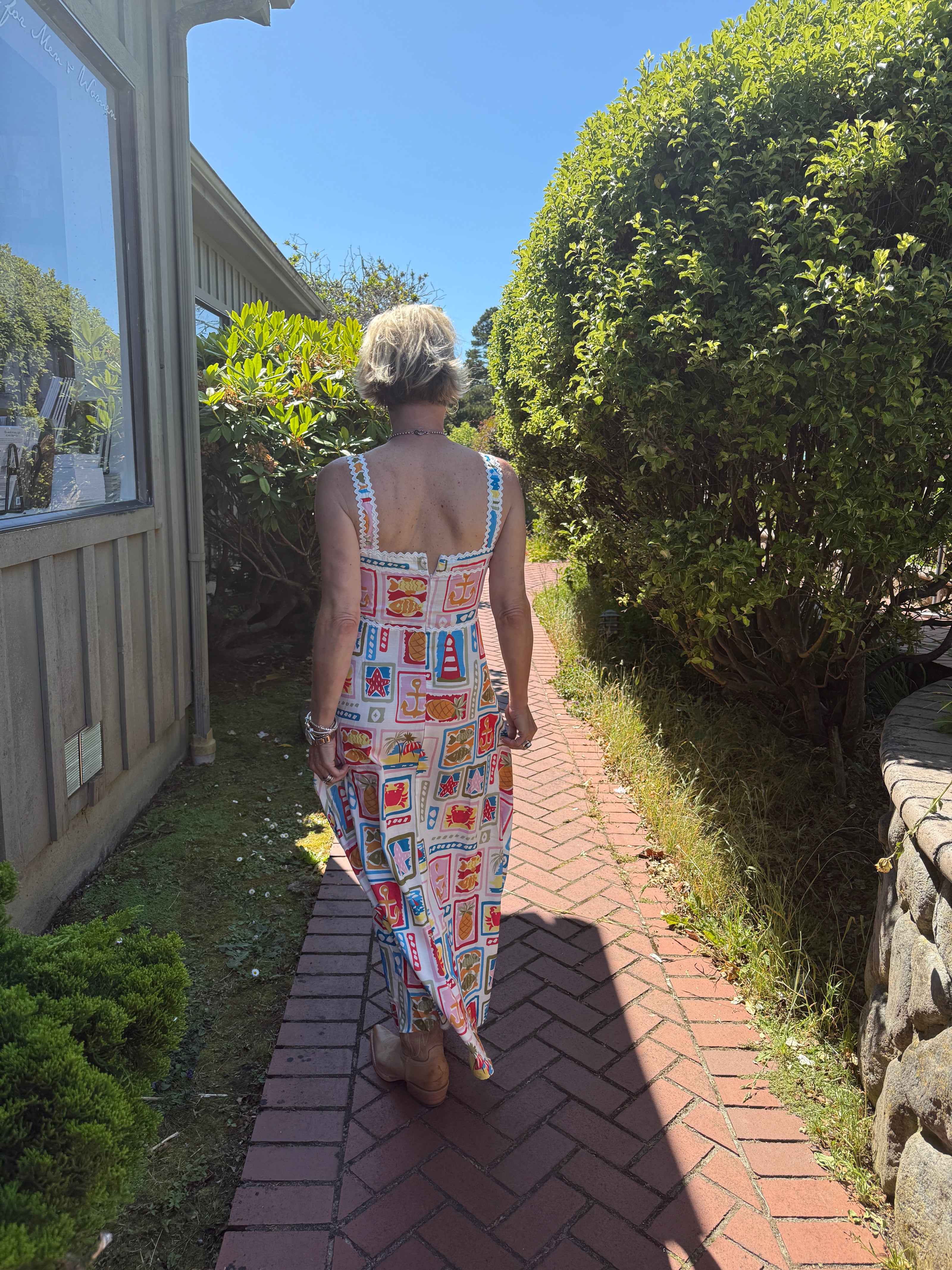 PRINTED SLEEVELESS SLIM FIT BEACH DRESS
