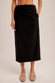 Brushed Textured Midi Skirt