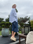 Sea Stripe Relaxed L/S Shirt, beachcomber blue-back