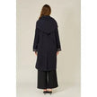 Adaline Detachable Scarf Trench Coat, navy-back