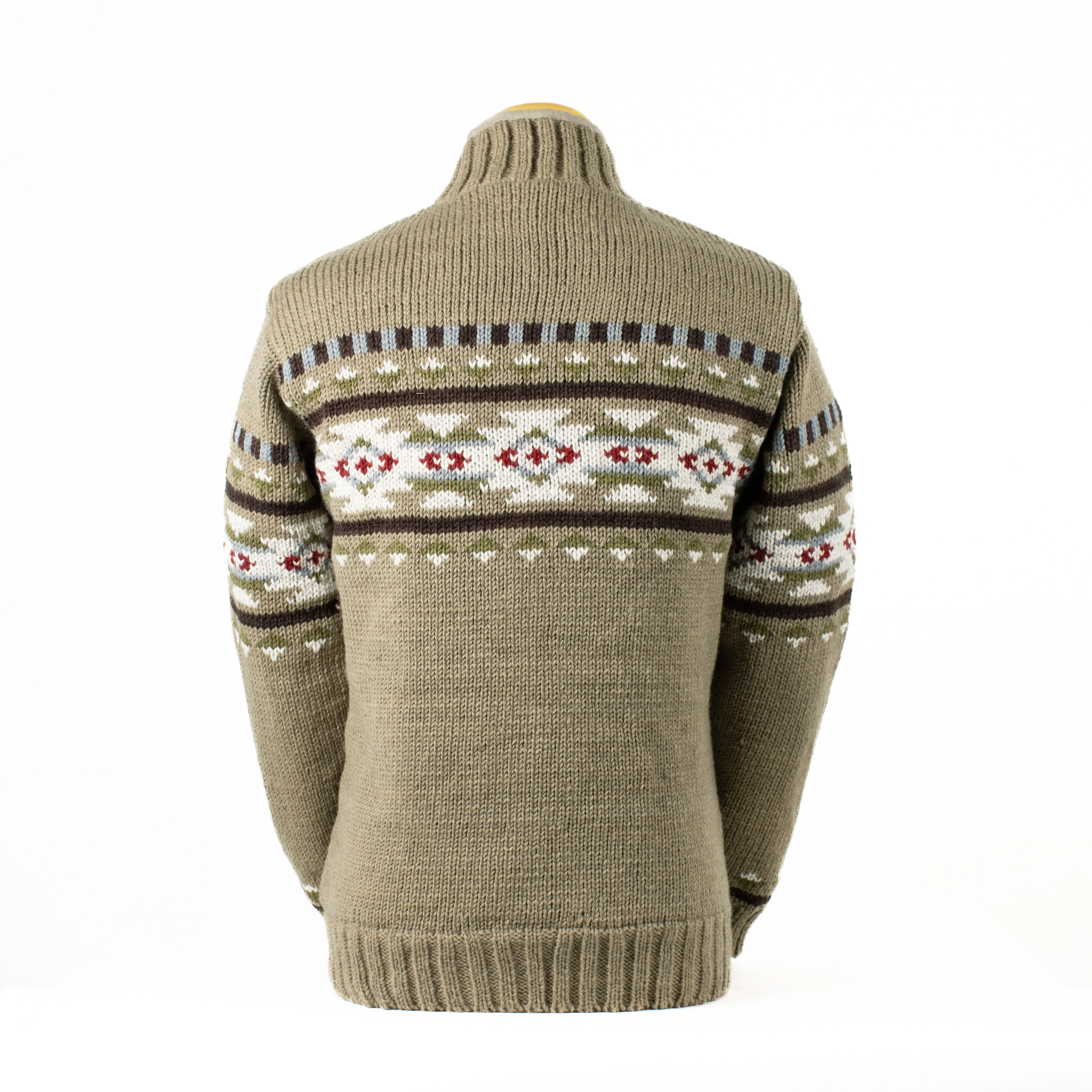 Austin Mens Western Knit Sweater taupe back