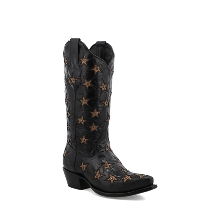 Black Star Women's Marfa Star Inlay Studded Boot front black