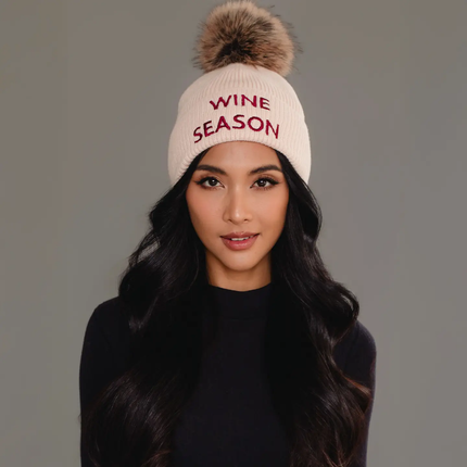 Blush Wine Season Pom Hat