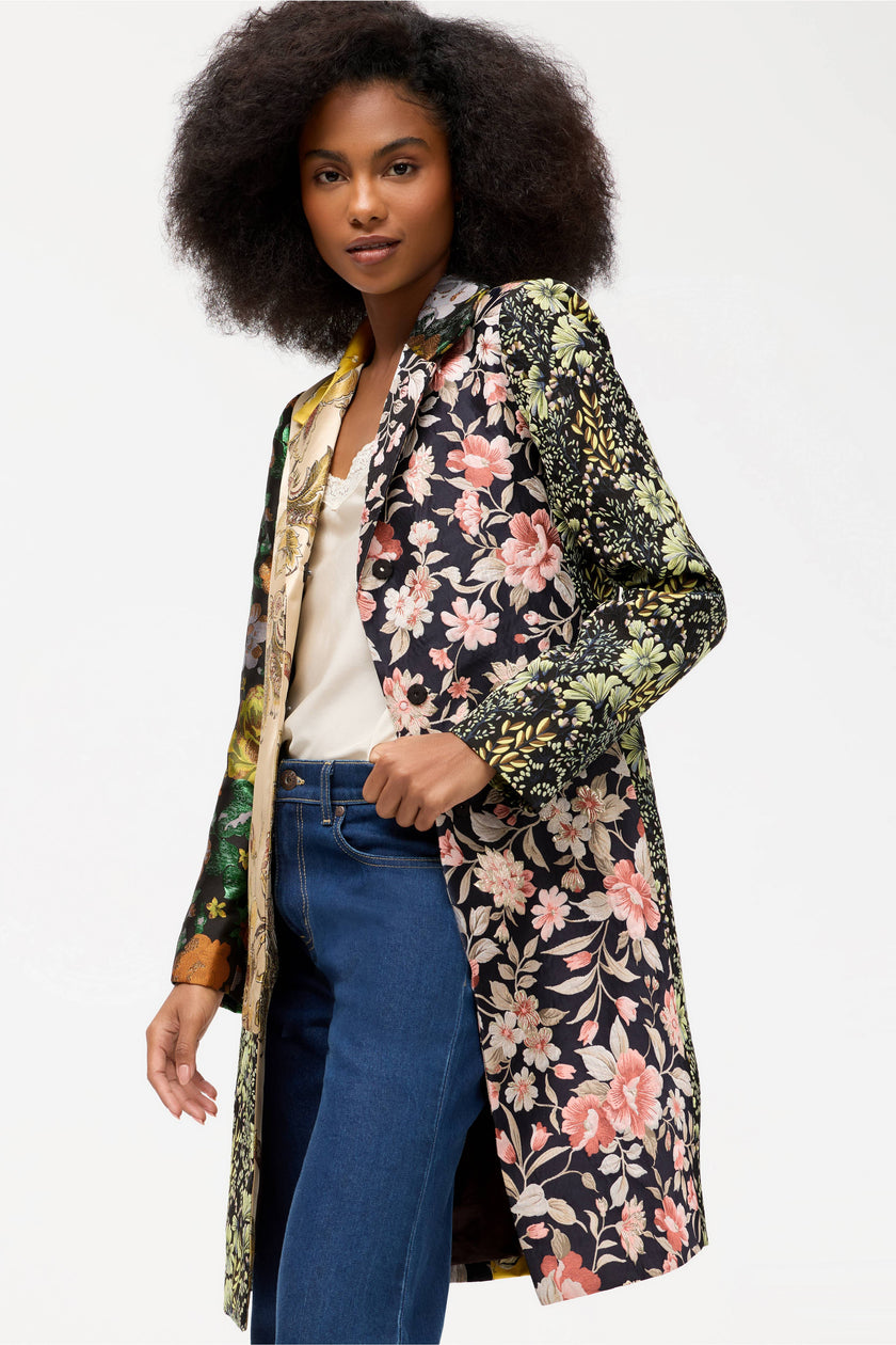 LIMITED EDITION JACQUARD COAT Black left side