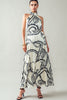 Deloris All Over Printed Halter Neck Tiered Maxi