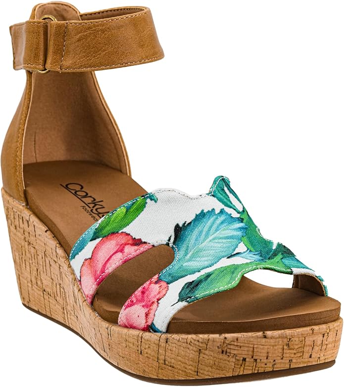 Rom Com Wedge White Floral-front