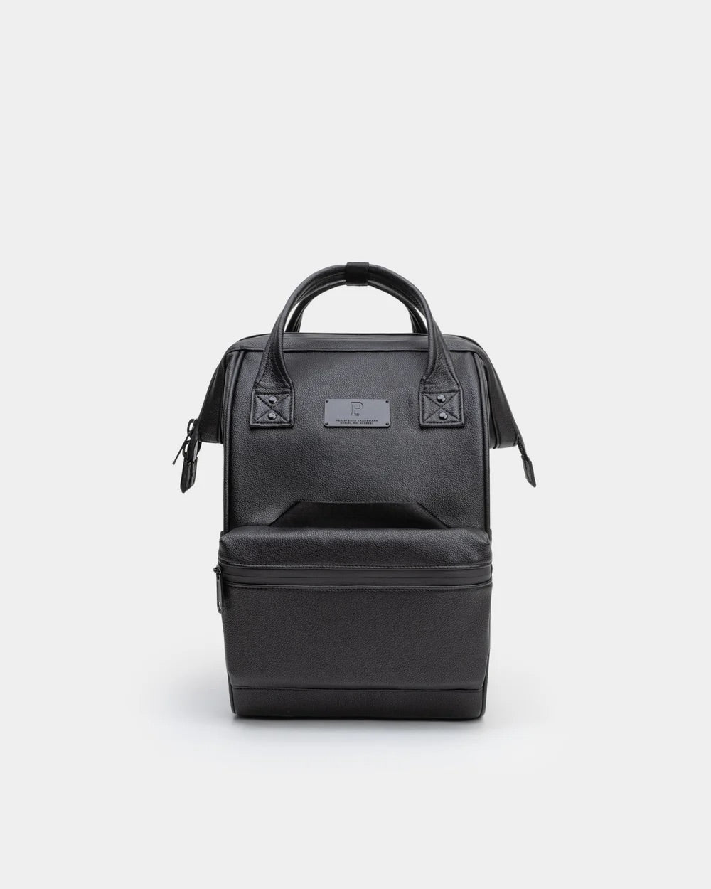 Cascade Backpack Compact Black Leatherlite