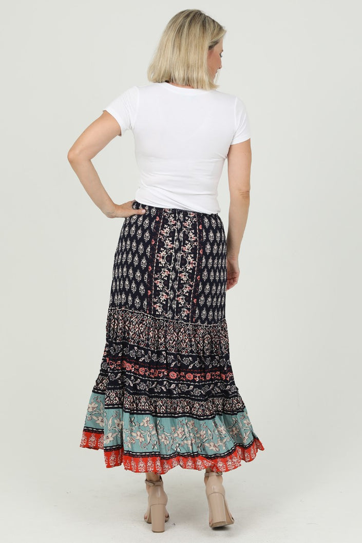 Harmony Smocked Waist Maxi Skirt back