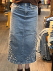 Spring Snow Denim Skirt front