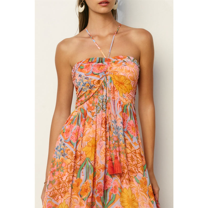 Presley Babydoll Maxi Dress close up