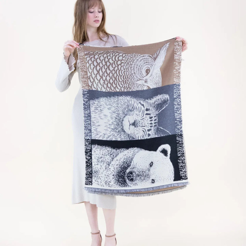 Wild Animal Sketch Scarf